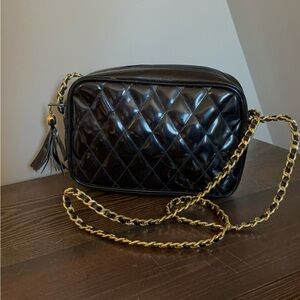 Vintage Holt Renfrew Quilted Patent Leather Bag - Chanel Aesthetic